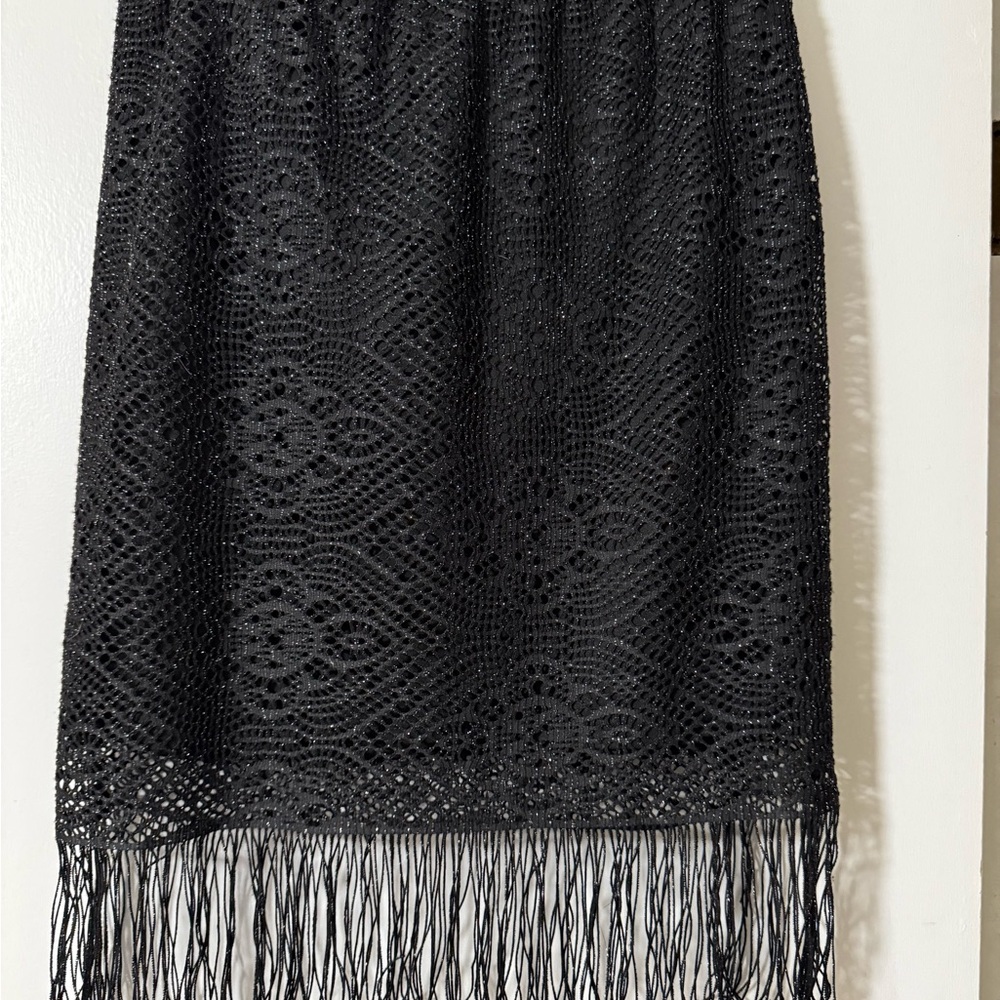 Elegant Black Crochet Skirt
